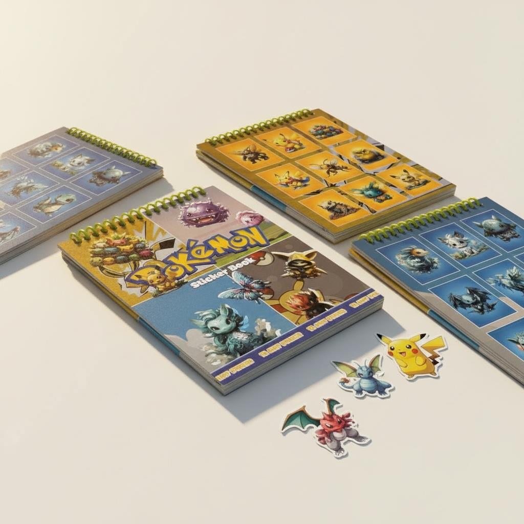 12*16 Cm Pokemon Spralli Sticker Defteri 8 Yaprak