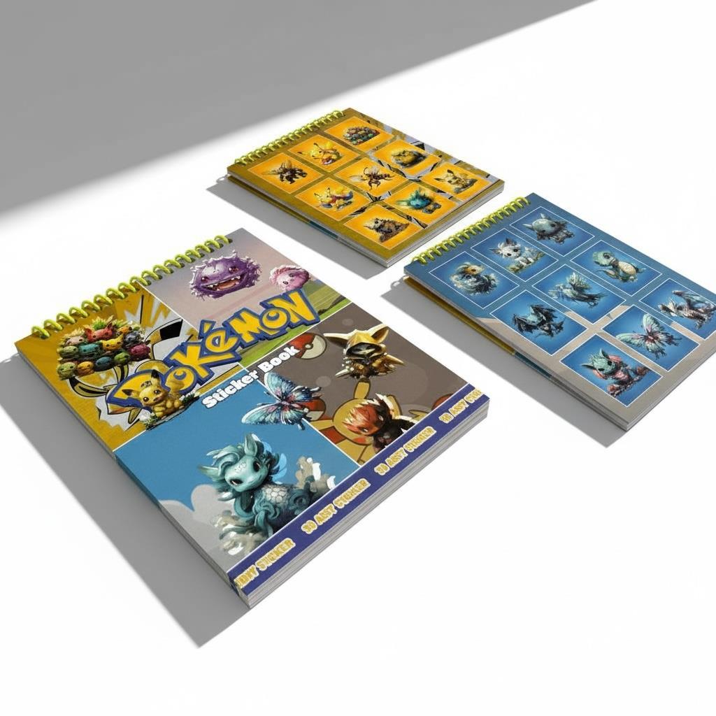 12*16 Cm Pokemon Spralli Sticker Defteri 8 Yaprak