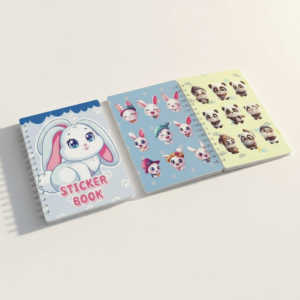 12*16 Cm Hayvan Figürleri Spralli Sticker Defteri 8 Yaprak 12