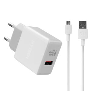 Hytech HY-XE30 Quick Charge QC3.0 2.4A Micro USB Cable Wall Charger Adapter