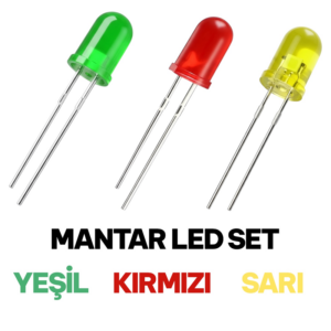 Mantar Led Kırmızı-Yeşil-Sarı Renkler 100