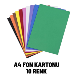 A4 Fon Kartonu 10 Renk Karışık Renkler * Paket 50