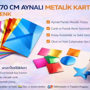 50*70 Cm Aynalı Metalik Karton 10 Renk 10