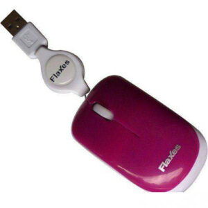Flaxes FLX-707 RMP Pembe USB Kablolu Optik Mouse Makaralı