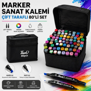 Touch Marker Sanat Kalemi Çift Taraflı 80 Renk