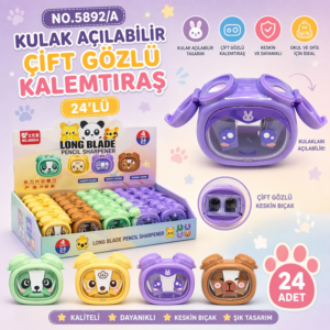 No.5892/A Çift Gözlü Kulak Açılabilir Kalemtıraş 24