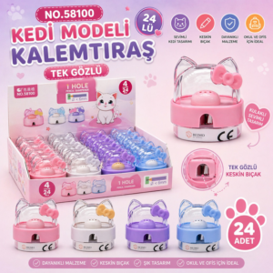 No.58100 Sevimli Kedi Modeli Kalemtıraş 24