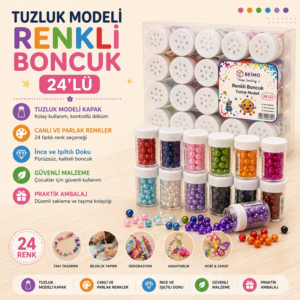 Renkli Tuzluk Modeli Karışık Boncuk 24