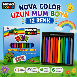 Nova Color Uzun Mum Boya 12 Renk
