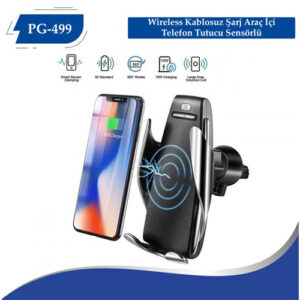 Polygold PG-499 Wireless Kablosuz Şarj Araç İçi Telefon Tutucu Sensörlü (S5)