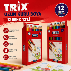 Trix Uzun Kuru Boya 12 Renk 12