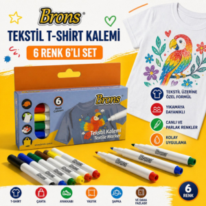 Brons Tekstil T-Sihrt Kalemi 6 Renk