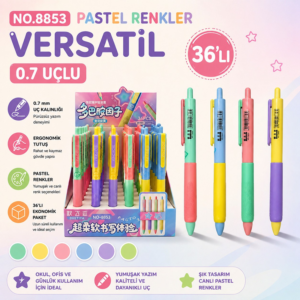 8853 Pastel Renkler Versatil Uçlu Kalem 0.7 Uç 36