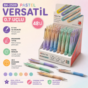 Bk-2509 Metal Renkli Versatil Uçlu Kalem 0.7 Uç 48