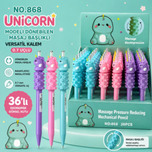 No.868 Unicorn Modeli Gövdesi Masaj Yapan Versatil 0.7 Uçlu 36