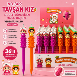 No.869 Turp Tavşan Kız Modeli Gövdesi Masaj Yapan Versatil 0.7 Uçlu 36