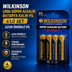 Wilkinson LR06 Süper Alkalin Batarya Kalın Pil 4