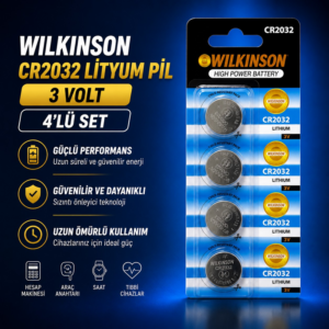 Wilkinson CR2032 Lityum Batarya 3 Volt Pil 4