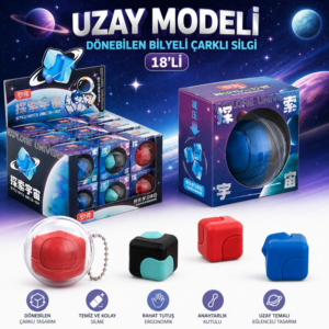 Uzay Modeli Dönebilen Bilyeli Çarklı Silgi 18