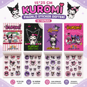 15*25 Cm Kuromi Sticker Defteri 16 Yaprak