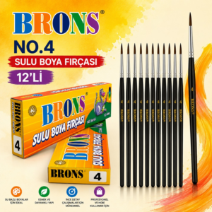 Brons No.4 Sulu Boya Fırçası 12