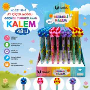 No.231119-8 Ay Çiçek Modeli Geçmeli Yumurtlayan Kalem 48