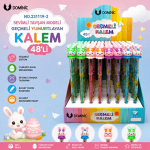 No.231119-2 Sevimli Tavşan Modeli Geçmeli Yumurtlayan Kalem 48