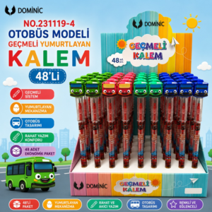 No.231119-4 Otobüs Modeli Geçmeli Yumurtlayan Kalem 48