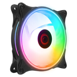 Rampage GLARE F50 38CFM 1200RPM 12cm Rainbow 3P+ 4P Molex Soketli Siyah Kasa Fanı