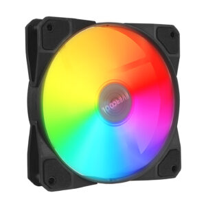 Evercool F12 38CFM 1200RPM 12cm Rainbow 3P+4P Molex Soketli Siyah Kasa Fanı