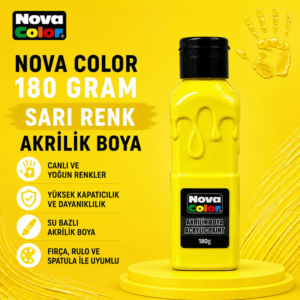 Nova Color Akrilik Boya 180 Gram Sarı Renk