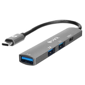S-Link SWV-USBC023 4 In 1 Gri Metal TypeC To 2*USB2.0 USB 3.0, PD Type C Adaptör