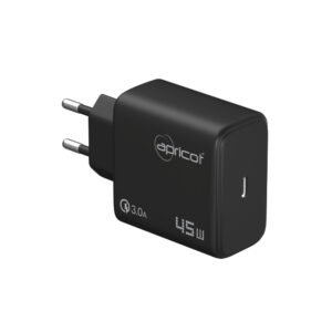 Apricot APC-U445/B 45W GaN Siyah Hızlı Ev Şarj Adaptörü