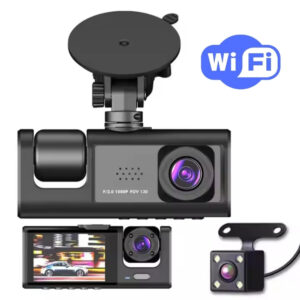 WİFİLİ 1080P+720P 170°Geniş Açı Hareket Alıgılamalı 12V+24V Uyumlu 64GB TF Kartlı Araç Ön Arka Ve Geri Dönüş Kamerası