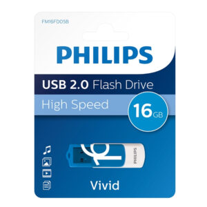 Philips USB 2.0 16GB Vivid Okyanus Mavisi