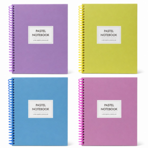 17*24 Spralli Pastel Desen Sert Kapak Defter (100 Yaprak Çizgili)
