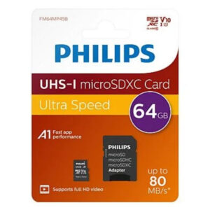 Philips Micro SDXC Kart 64GB Class10 UHS-I U1 Adaptörlü