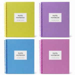 17*24 Spralli Pastel Desen Sert Kapak Defter (100 Yaprak Kareli)