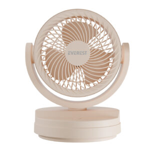 Everest EFN-509 Krem- Kahve 7 İnç 3 Kademeli 2100 RPM Hız Duvar Tıpı Ve Masaüstü Usb Fan