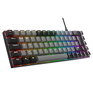 Acer EMachines EAK68 Gri/Siyah USB RGB Backlight RED SWITCH Mekanik Q 68 Tuşlu Mini Gaming Oyuncu Klavyesi