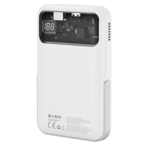 S-Link MG300 10000mAh PD20W Magsafe 15W Kablosuz Type-C Beyaz Taşınabilir Metal Şarj Cihazı Powerbank