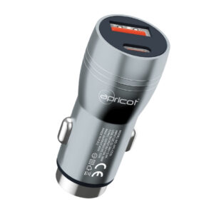 Apricot APC-CC60 40W PD Type-C & USB-A Çift Portlu Hızlı Şarj Özellikli Araç İçi Şarj Cihazı