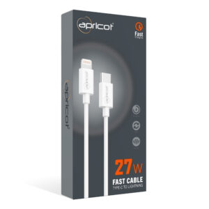 Apricot APC-PD27L PD 1 Metre Type C To Lightning PD 27W QuickCharge Beyaz Hızlı Şarj Kablosu