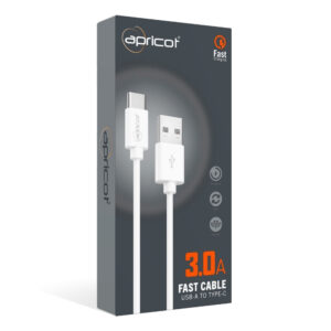 Apricot APC-S220T 1 Metre QC3.0 Type-C Beyaz Hızlı Data + Sarj Kablosu