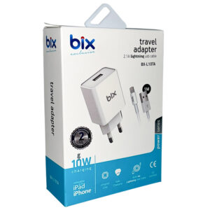 Bix BX-L10TA 1M 2.1A Lightning Kablo + 10W Seyahat Adaptör Seti