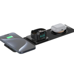 Bix BXMW6 3’Ü 1 Arada Manyetik Kablosuz Şarj Ünitesi - Siyah (IPhone, AirPods, Apple Watch)