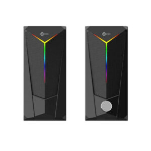 Lecoo DS104 Kablolu USB + 3.5mm Jack 6W RGB Aydınlatmalı Masaüstü Hoparlör Siyah