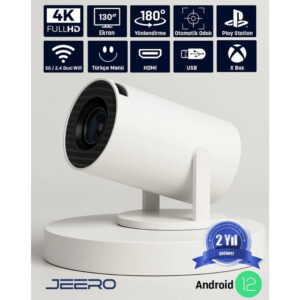 JEERO HY300PRO 4K ANDROİD13 PORTABLE PROJECTOR (H713/4K/ANDROİD) BEYAZ