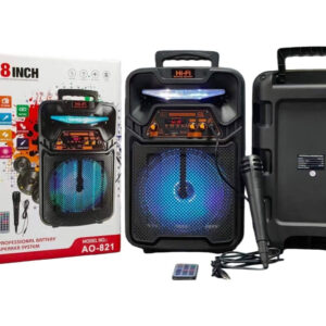 Platoon PL-4680 BT, SD, USB Input RGB Light Speaker with Mic and Remote 8 Inch