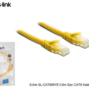 S-Link SL-CAT606YE 0.6m Sarı CAT6 Kablosu